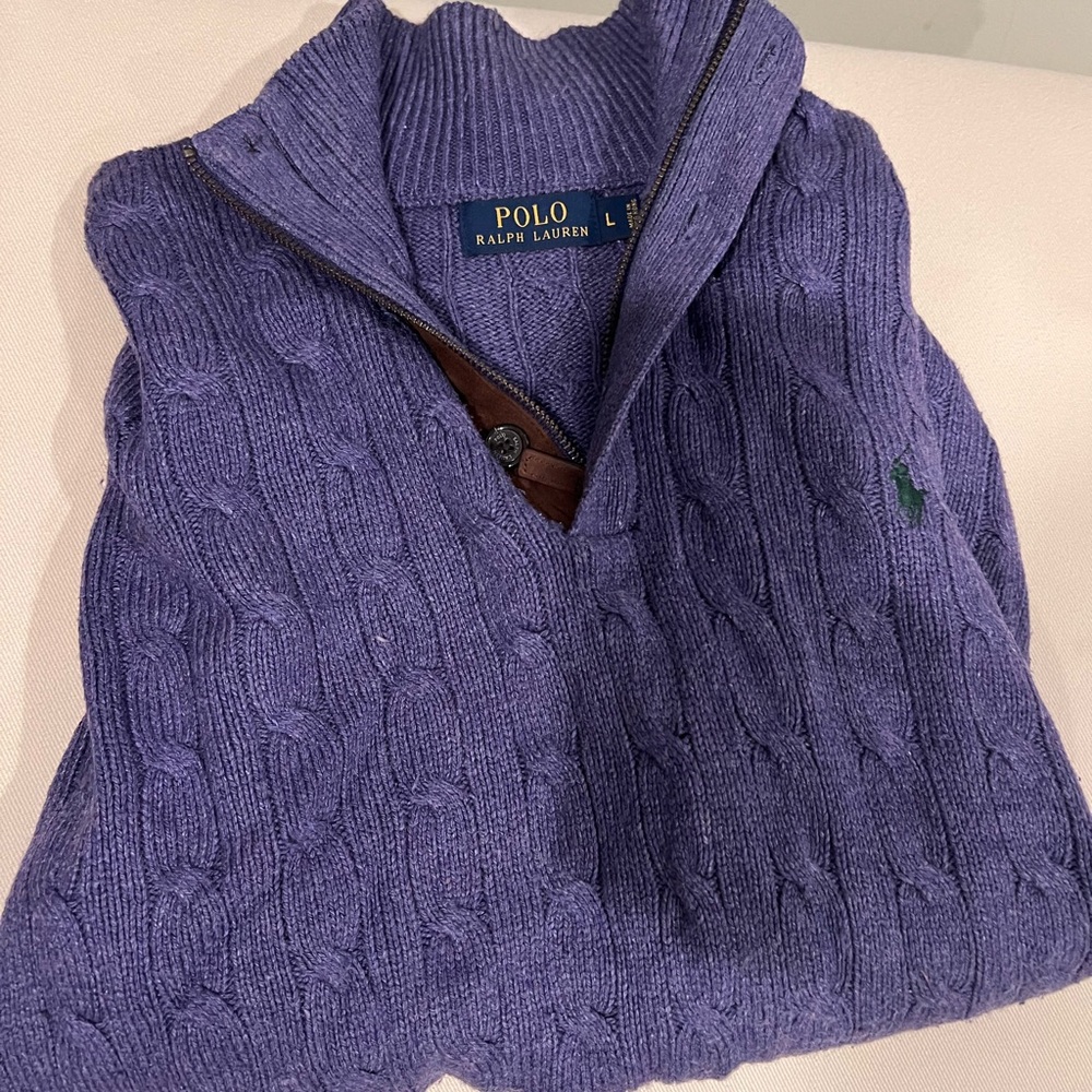 Ralph Lauren Lavender Cable Knit Sweater